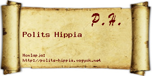 Polits Hippia névjegykártya